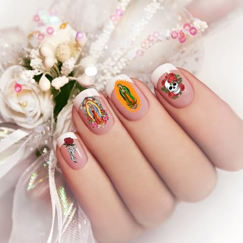 Virgin Mary Nail Stickers Charms - 246 Styles Christian Jesus San Judas Nail Stickers Guadalupe Nail Decals 3D Self-Adhesive for Nails Religious DIY Nail Design Suppliesï¼6 Sheets ï¼ - Image 5