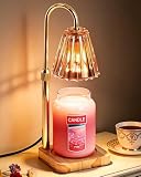 Marycele Candle Warmer Lamp with Timer for Yankee Candles, Adjustable Height Wax Melt Warmer, Birthday Gifts for Mom Women Sister, Vintage Amber Glass Lamp, Thanksgiving Decorations for Home Decor