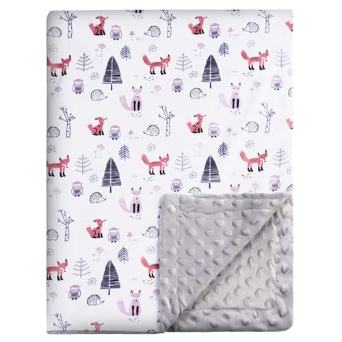 HOTUT Couverture Bébés, 75x100 cm Couverture Multifonction pour Bébé, Baby Coton pour Naissance, Coton Biologique pour Sièges Poussettes Lits - Hiboux