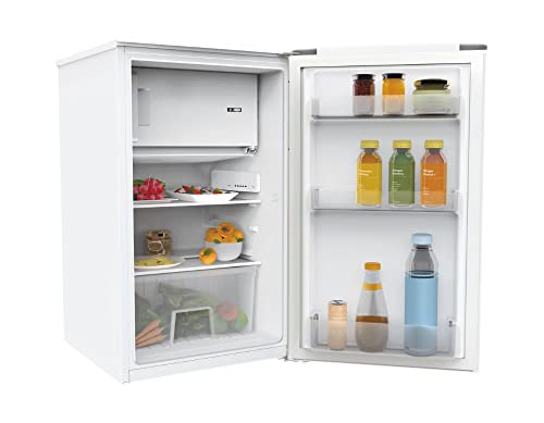 Candy COT1S45EWH Friteuse Petit avec congélateur, 106 litres, Monoporte, de Table, Chambre, Bureau, Camping, Silencieux, Température réglable, Autonome Rangement, 50 x 57 x 85 cm Blanc