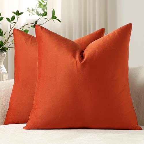 DEZENE Euro Sham Covers 26x26 Burnt Orange: Pack...