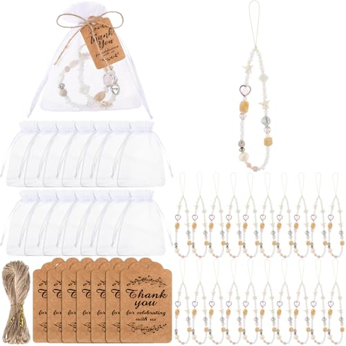 Sacs en organza pour cadeaux de fête et breloques de téléphone avec perles