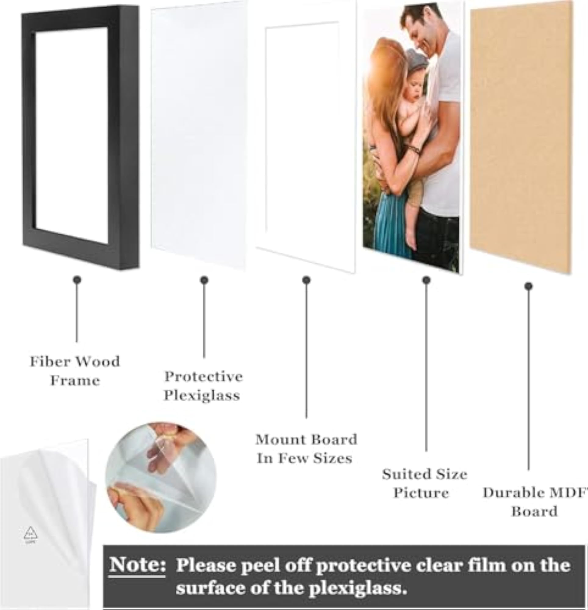A4 Document Photo Frame Set of 2 Black Photo Frames