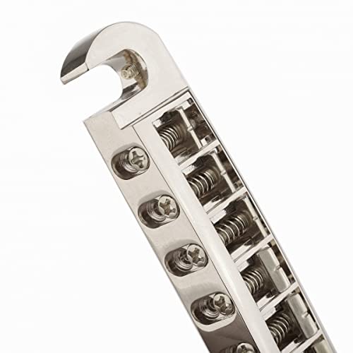 Musiclily Pro 52.5Mm (2-1/16 Inch) Pigtail Style Adjustable Wraparound Bridge Tailpiece For Epiphone Les Paul Sg Style Electric Guitar, Nickel #TOP5