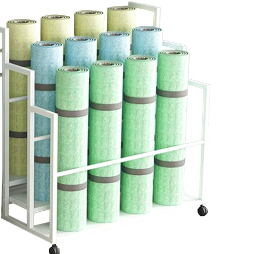 Estante de tres niveles para esterillas de yoga con gran capacidad de almacenamiento vertical