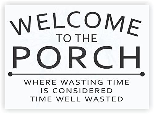 Entry Wall Sticker Quotes Welcome To Porch Decal Time Well Wasted Saying 23X15-Inch Black #TOP19