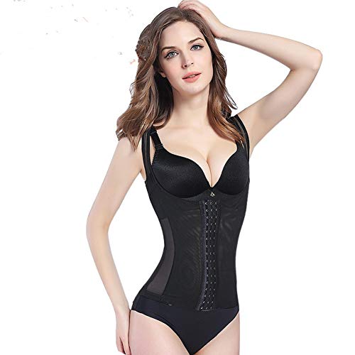 コルセット ダイエット 女性 タンクトップ ウエストニッパー ウエスト 加圧 ベルト ボディスーツ レディース (XL, ブラック)