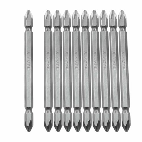 Aracombie 10PCS PH2 Phillips Double Ended Screwdriver Bits, 1/4 Inch Hex Shank, 4 Inch / 100 mm Length S2 Steel Tool Accessory