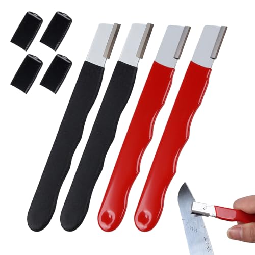 4 Pack Pocket Sized Garden Tool Blade Sharpener Sharpening Tool for Pruners, Shears, Knives, Axes Portable & Easy to Use for Gardening, Camping, Outdoors