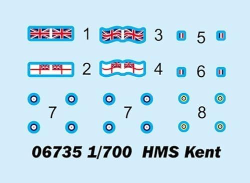 1/700 イギリス海軍 重巡洋艦 HMS ケント プラモデル 06735 【ダス】 成型色