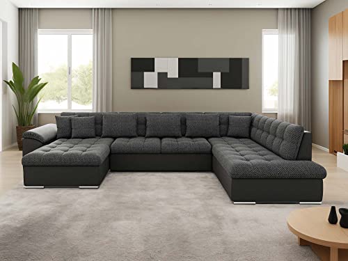 Bestmobilier - Chuck - canapé panoramique XXL - Convertible avec Coffre - 7 Places - Style Contemporain - Droit