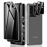 LYWHL 2+2 Pack for Samsung Galaxy S20 Ultra Privacy Screen Protector, Anti-Spy Black Full Adhesive Flexible Film + Camera Lens Glass Protector for Galaxy S20 Ultra
