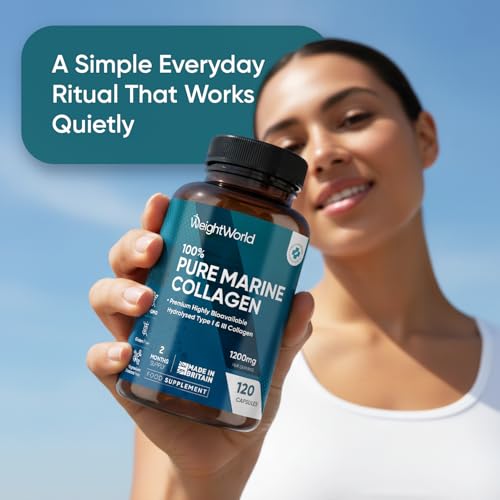 100% Pure Marine Collagen Capsules - 120 Capsules (Not Collagen Powder/Collagen Tablets) - 2 Months Supply - Collagen Supplements for Women & Men - Premium Naticol Type 1 Hydrolysed Collagen Peptides - 3