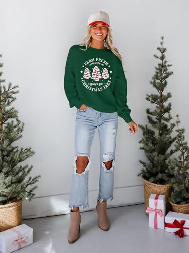 Christmas Sweatshirts for Women Funny Christmas Tree Xmas Cute Graphic Long Sleeve Shirt