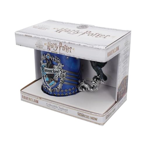 Nemesis Now Harry Potter Ravenclaw Hogwarts House Collectible Bronze Resin Tankard, 1 Count (Pack of 1), Blue Silver