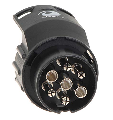 valonic Premium Anhänger Adapter - 7 auf 13 polig, schwarz - Auto zu Hänger, Adapter für Pkw, Kfz und LKW - kurz, Anhängerkupplung, Adapterstück