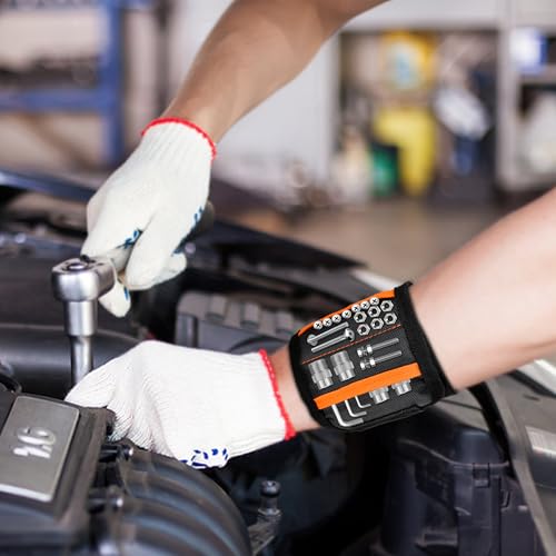 Tmacker Stocking Stuffers Magnetic Wristband for Tools Holding Screws Nail Drill Bits-Adjustable Velcro Strap Breathable for Men Dad Husband Father Grandpa DIY Handyman Gifts for Christmas Birthday image 5