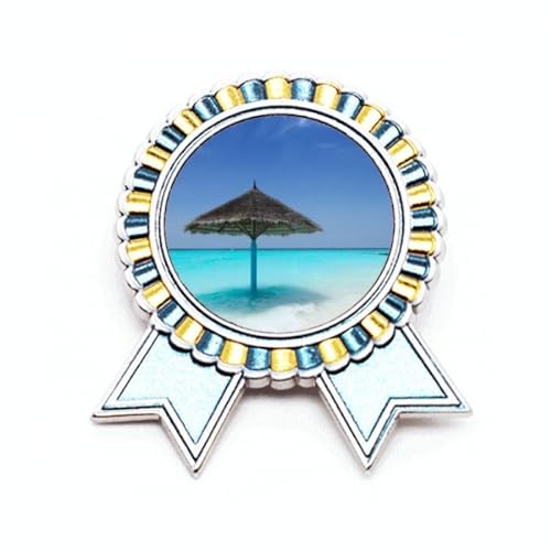Broche arbre vert océan plage art déco cadeau idéal en métal taille M