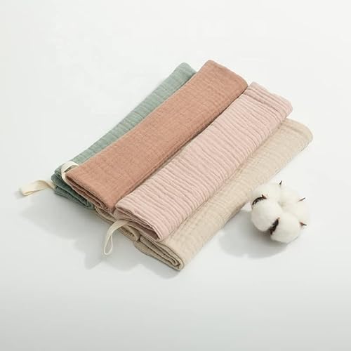 Baby Muslin 100%Cotton Burp Washcloth 4 Layer Small Saliva Towel Wash Face Towel Hypoallergenic 5 Pieces 8X8.5In Cloths Multi-Colors Washcloths Baby Burping Cloth Newborn Gift Sets,Small 8X8 Inches #TOP4
