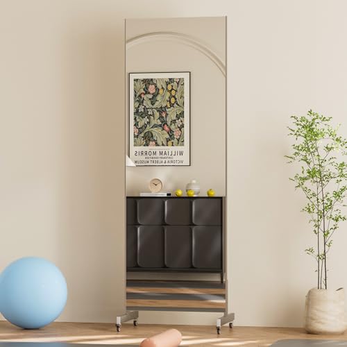 brisafe 67"x24" Ultra-Light Mobile Floor Mirror with 360° Wheels, 0.04mm