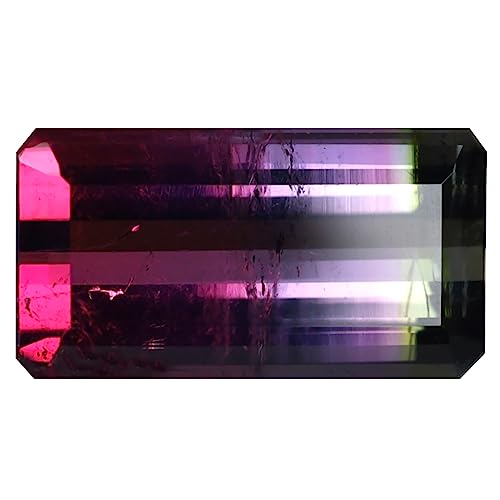 Tourmaline pastèque 5.62 ct octogone non chauffée d'exception pour haute joaillerie