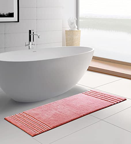 Image of Obsessions Ultra Soft Solid Bath Runner - Premium 1950 GSM Density, Anti-Skid Safety Backing & Superior Absorbency for Quick-Dry Comfort (60x150 cm, Peach)