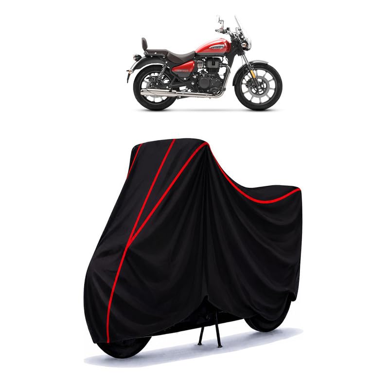 Image of Meteor Water Resistant Bike Cover for All Motorcycles & Scooters | Heavy Duty Premium Taffeta Fabric | UV Protection, Dustproof, Scratchproof | All Weather Two Wheeler Body Cover with Elastic Bottom