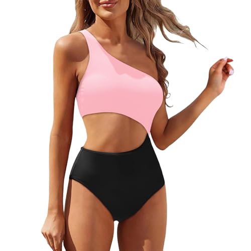Trajes de Baño Una Pieza para Mujer,Mujer Traje Deportivo Vientre Plano Bañadores Push Up sin Mangas Verano Natacion Brasileño Beachwaer Ideal Vacaciones Tropicales