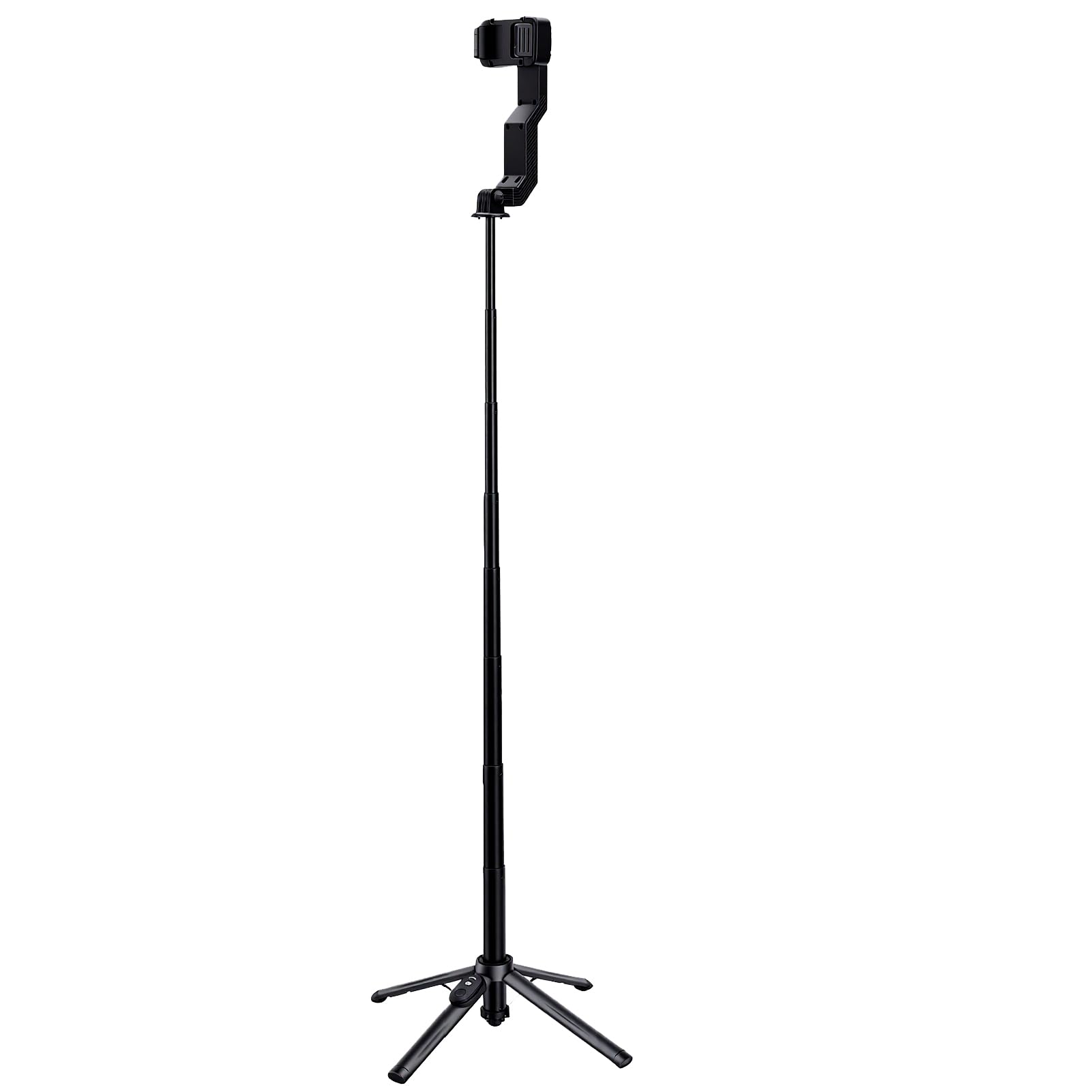Treppiede per Selfie Stick con Stabilizzatore per Telefono da 101 Cm, con Luce di Riempimento, Telecomando Bluetooth per Streaming Live Vlog