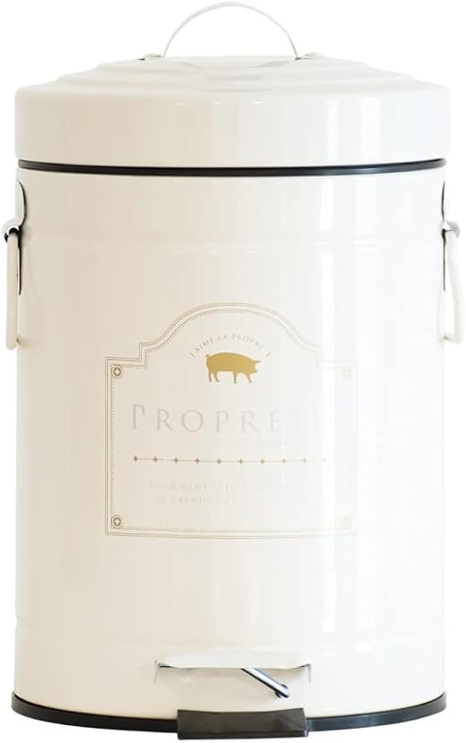 Amazon Ampoule アンプール ゴミ箱 ダストボックス おしゃれ 3リットル ダイニング 寝室 キッチン 玄関 トイレ 北欧 カフェ ナチュラル ポップ カジュアル ふた付き ペダル式 キッチン雑貨 アイボリー ホワイト インテリア コンパクト Choupre シュプレ Sサイズ フタ