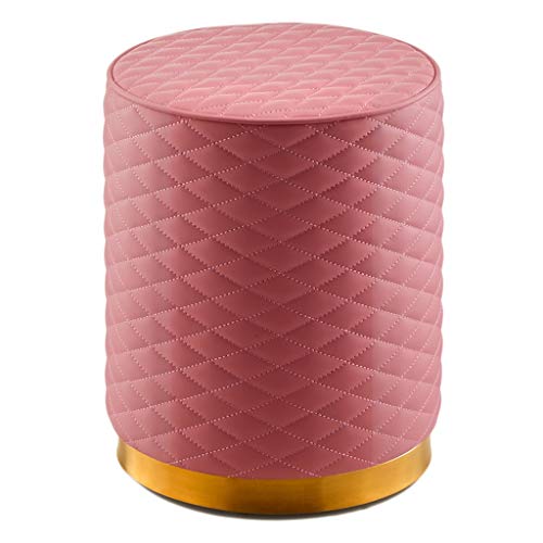 Taburete de peluquería para salón de belleza, taburete especial para salón de belleza, peluquería y peluquería, taburete de manicura, taburete de corte de pelo, taburete redondo (color: rosa-A)