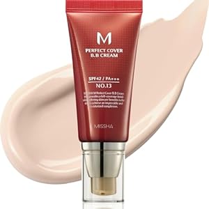 MISSHA M Perfect Cover BB Cream No.13 Bright Beige – Fair with Cool Undertone SPF 42 PA +++ 1.69 Fl Oz – Tinted Moisturizer for face with SPF