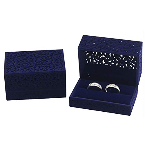 Yoedaf wedding ring box hollow velvet double ring beare…