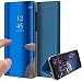 Produktbild Langhuadd Hülle für Samsung Galaxy S20 / S20plus / S20 Ultra, schlanke leichte Spiegelhülle Flip Clear View Stehende Abdeckung, Spiegel PU Leder Flip Case. (Samsung Galaxy S20 Plus, Blau)