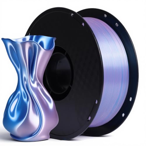 QFOUR Silk PLA+ 3D Printer Filament 1.75mm, 1kg, Light Blue & Pink