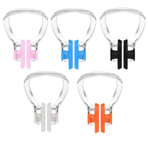 LICQIC Swimming Nose Peg Swimming Nose Clip Kids 6-14 5 Pcs Waterproof Silicone Swim Nose Protector with Storage Box for Swimming Swim Nose Training Protector for Beginners