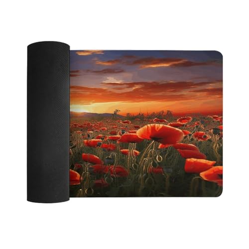 Red Poppy Field Desk Pad con Base Antideslizante miniatura 3