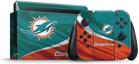 Skinit Decal Gaming Skin Compatible with Nintendo Switch Bundle - Officially Licensed NFL Miami Dolphins Retro Logo Design