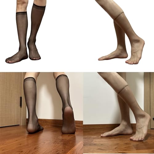 Mens Sheer Business Dress Socks Long Over The Calf Dress or Work Socks Nylon Dress Socks Dress Socks Gifts2