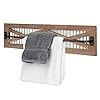 Crutello Rustic Towel Bar with Galvanized Backing for Bathrooms, 24x6 Inches - Wall Mounted Towel Rack Barnwood & Black Metal Bar, Farmhouse Decor