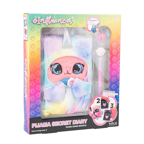 Cahier Pets avec journal intime chat arc-en-ciel Nice Group Influencer pour fille