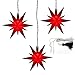 Produktbild 3 er Set LED Adventsstern Ø13 Innen und Außenstern Rot Weihnachtsstern