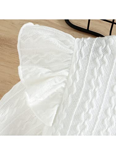 Toddler Baby Girl Knitted Sweater Skirt Pullover Top Button Bow Mini Skirts Set Outfits Fall Winter #TOP4