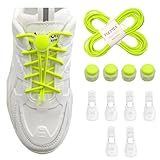 Fulcyla 2 pairs Elastic No Tie Shoelaces Fits All for Kids, Adults(fluorescent yellow 120cm)