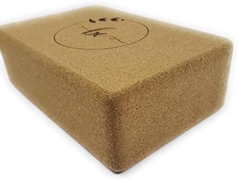 BE High Density Cork Yoga Block 9"x6"x3", Exercise & Fitness Performance Grade, made of 100% Natural and Eco-Friendly Cork, Supportive Balance for Deep stretch with Anti-Slip & Anti-Tilt surface edges