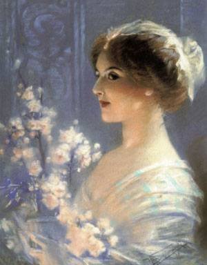 Peinture à l'huile Portrait de Lady Hans Schlimarski pour décorer un salon élégant