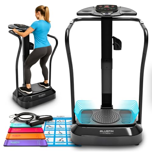 Bluefin Fitness Vibrationsplatte Pro Modell | Verbessertes Design mit Leisen Motoren und Eingebauten Lautsprechern, Schwarz Bluefin Fitness Vibrationsplatte Pro Modell | Verbessertes Design mit Leisen Motoren und Eingebauten Lautsprechern, Schwarz