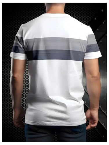 Image of RoseSeek Men's Color Block Short Sleeve Tee Shirts Casual Crewneck T Shirt Trendy Summer Tops