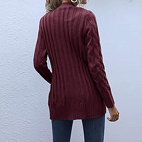 Cardigã de malha de crochê para jovens, inverno, outono, manga comprida, gola V, roupa grande femini