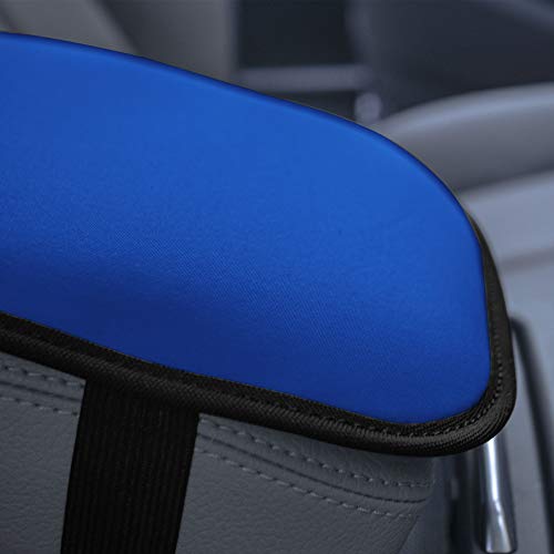 Image of FH Group Neosupreme Blue Flat Pattern Center Console Pad - Water-Resistant Armrest Cover Protector for Cars, SUVs & Trucks